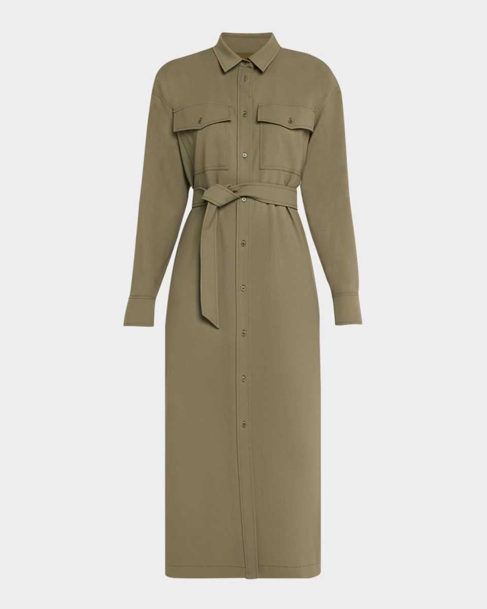 Clown Tie-Waist Midi Shirtdress